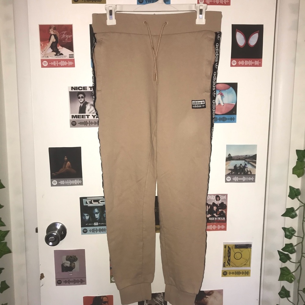 Light Pink/ Tan Adidas Joggers